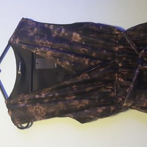 Dark dress with smoky flower print